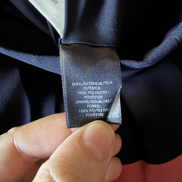 Ann Taylor Petite Colorblock Pleated Midi Skirt 4P Navy Pink Mustard - Picture 6 of 8